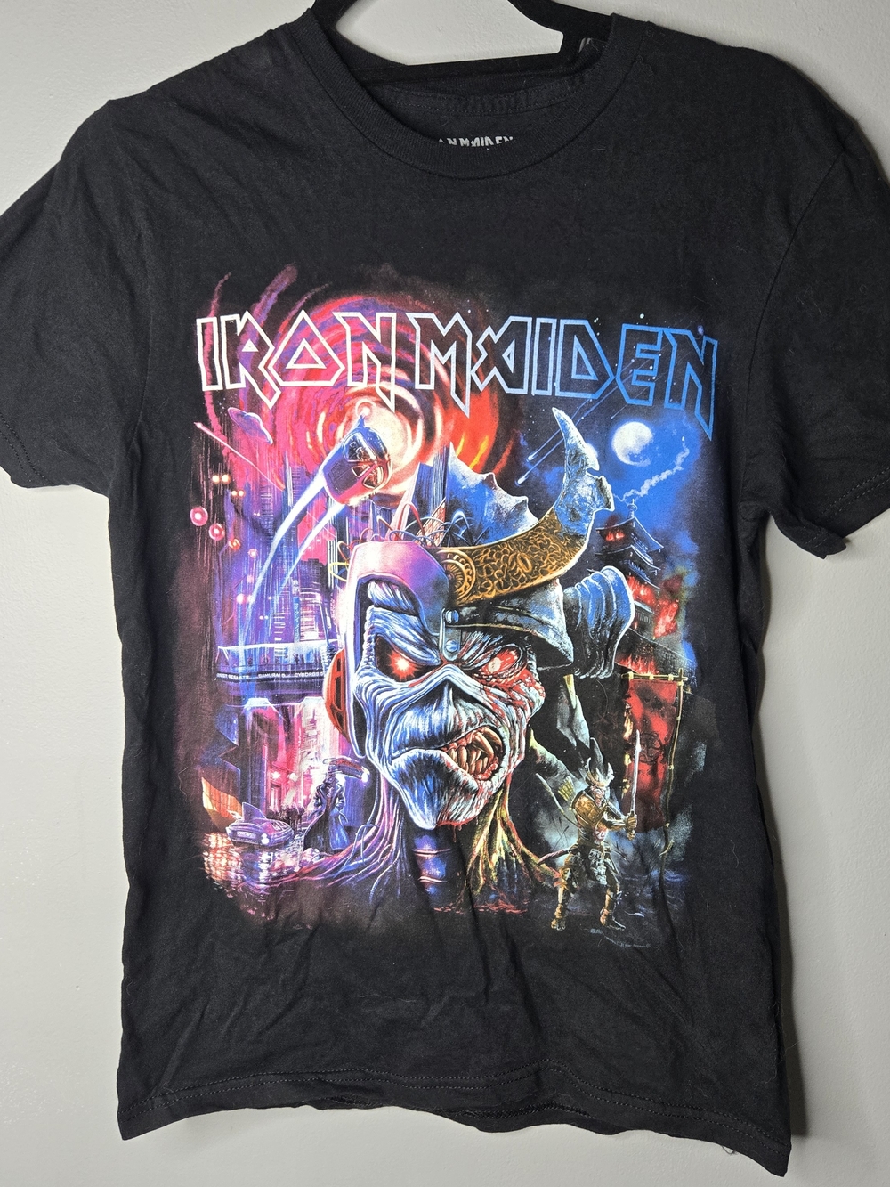 Iron Maiden The Future Past World Tour 2024 Graphic T-Shirt Black Size Small